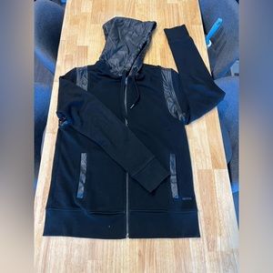 G by Guess Leather accented zip up hoodie. Unisex Size XSmall.